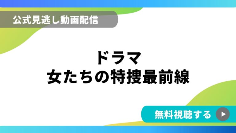 ドラマ 女たちの特捜最前線 再放送情報やフル動画を無料視聴できる配信サイト比較 動画の得する見かた損する見かた